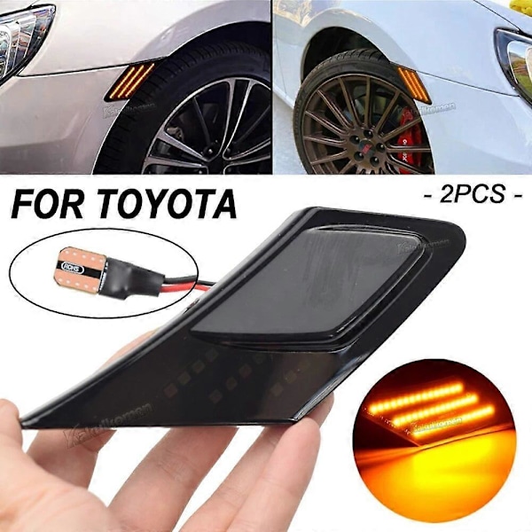 2x LED Blinklys For Toyota 86 FT86 GT86 Side Marker Blinklys Sekventielt Lys Til Scion FR-S Til Subaru BRZ [DB] 2PCS Smoked