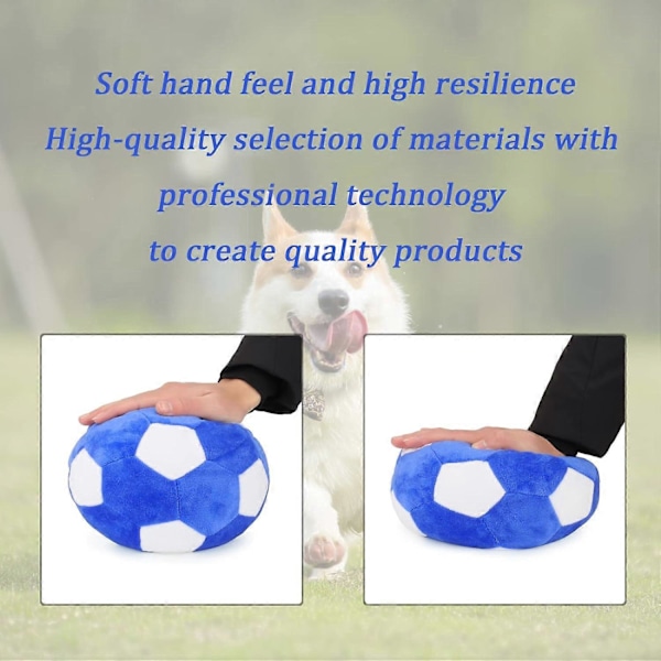 Interaktiva Hundleksaker Fotboll Plysch Pipande Hundleksaker Boll Hundpussel Leksaker Fotboll Inomhus Utomhus Jolly Ball för Hundar, Hundbollar 7.1in/18cm db