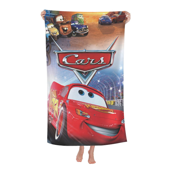 v34 Lightning McQueen Strandhanddukar Snabbtorkande Mikrofiber Mjuk och Absorberande Badhandduk Utomhusresor Stor Strandhandduk för Vuxna [Db]