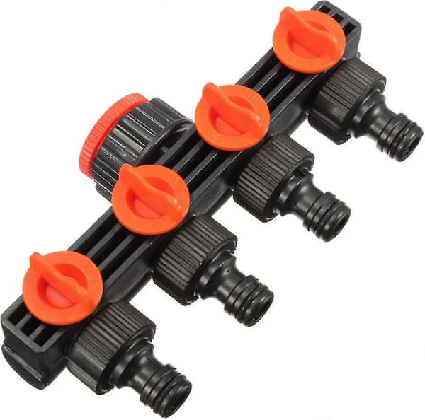 4-veis hageslangesplitter - 1/2\" 3/4\" 1\" kranforbindelse for irrigasjonssystem [DB]