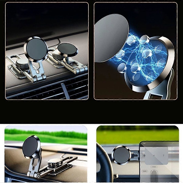 Autopuhelinpidike, yhteensopiva MagSafe-autotelineen magneettisen pidikkeen kanssa, kokoontaitettava piilotettu handsfree [DB]