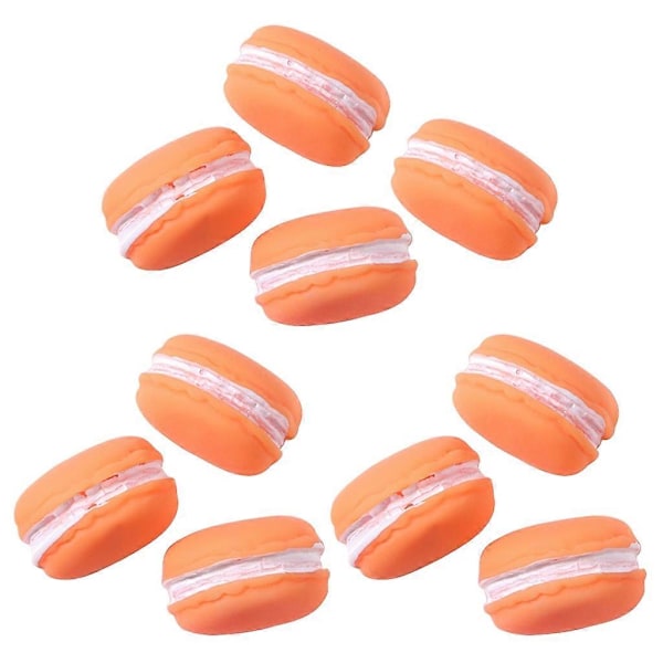Simulerings Macaron Tårta Artificiell Harts Mat Leksaker 10 Stk Falsk Matmodell [DB] Orange