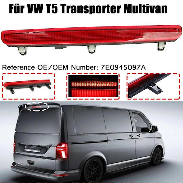 Auton varoitusvalo LED korkea asennus kolmas jarruvalo T5 2003-2010 7E0 945 097 A DB Red