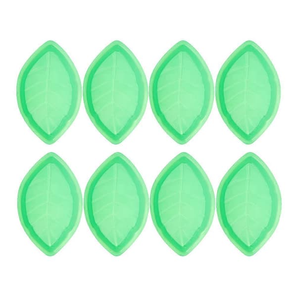 Grøn frugttallerkenholder til servering af 16 stk. bladformede snacktallerkener[DB]