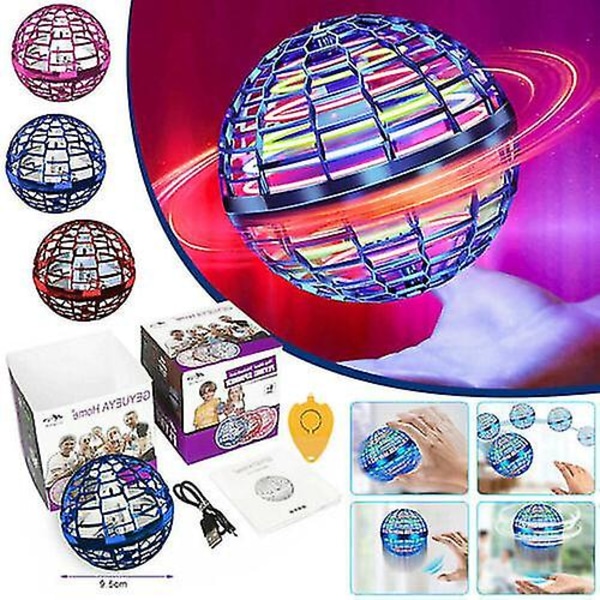 Pro Flying Ball Space Orb Magic Mini Drone Ufo Boomerang Pojke Flicka Barnleksaker [DB] Pink and Magic Wand