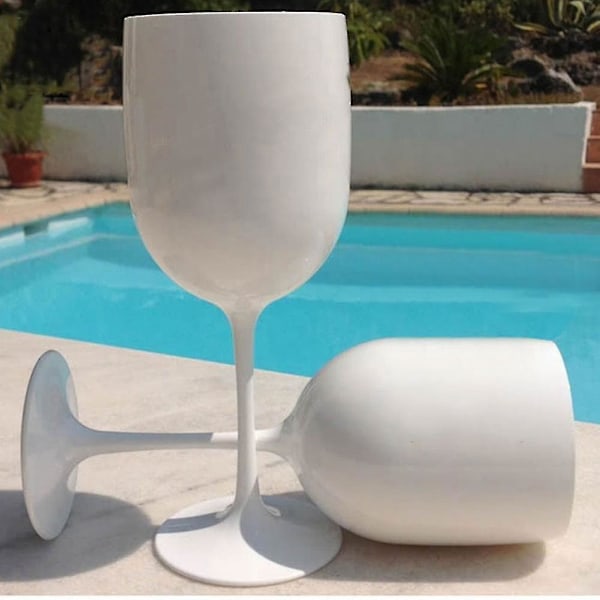 Elegante og ubruddbar vinglass, plastvinglass, svært knussikre vinglass A {Db) White