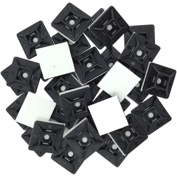 100 Pieces Of 19*19mm Black Self-adhesive Cable Tie Bracket