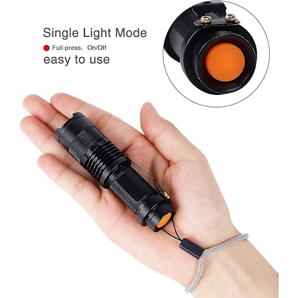 Liten Mini Single Mode Led Ficklampor Aa Batteri 1 Läge Ficklampa Paket Om 6