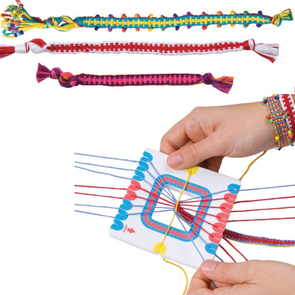 Gjør-det-selv perler flettet armbånd for barn, håndtau, pedagogisk leke for kvinner for å lage perler [DB] pink