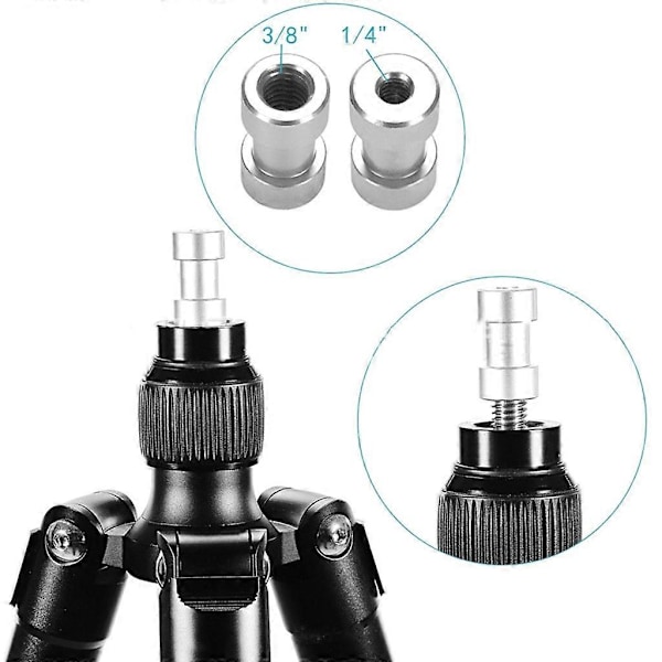 1/4 tuuman uros - 1/4\" 3/8\" uros metallikierteinen ruuviadapteri jalustaruuvi Conve [DB] Package 1