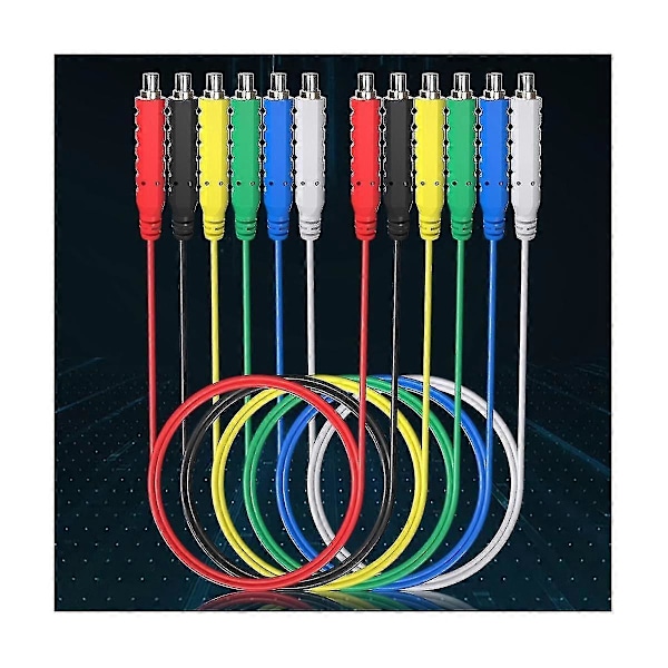 6 stk. Magnetiske Testledninger Silikon Blød Fleksibel Jumper Testledninger 30v Ac5a 3.3ft Magnetisk Testledning [DB]