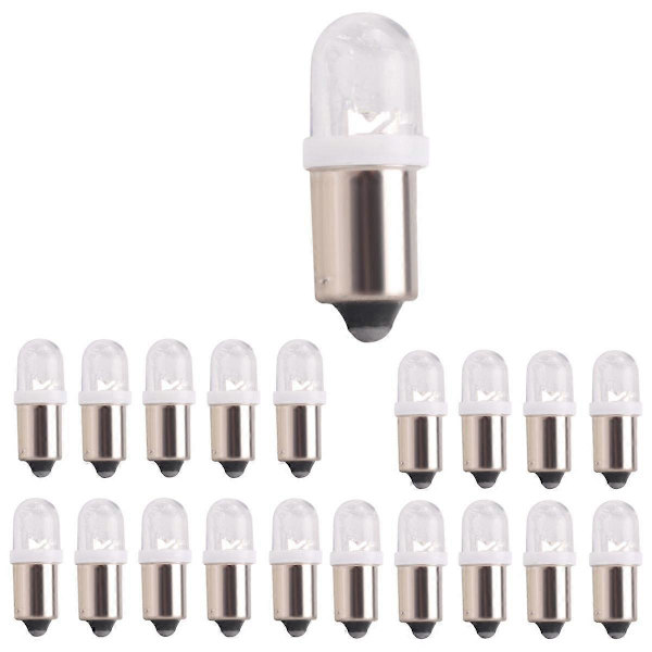 20 kpl BA9S 1895 H6W 53 57 Bajonetti LED-valaisimia auton karttavaloon 12V Valkoinen db Silver