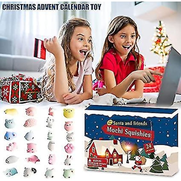 Adventskalender, 24 Mochi Squishies, Gjenbrukbar, Gave Til Gutter Og Jenter {db}