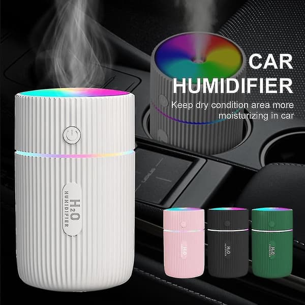 Mini bil-luftfugter bærbar luftfrisker med LED-natlys USB-diffusor til hjemmet og bilens interiør