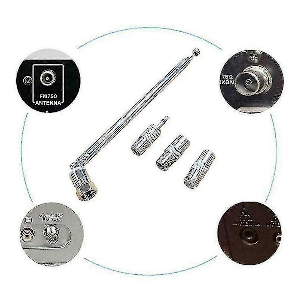 75 Ohm Teleskopisk DAB Radioantenne For Hifi Av Mottaker Mini System, Fm [db]