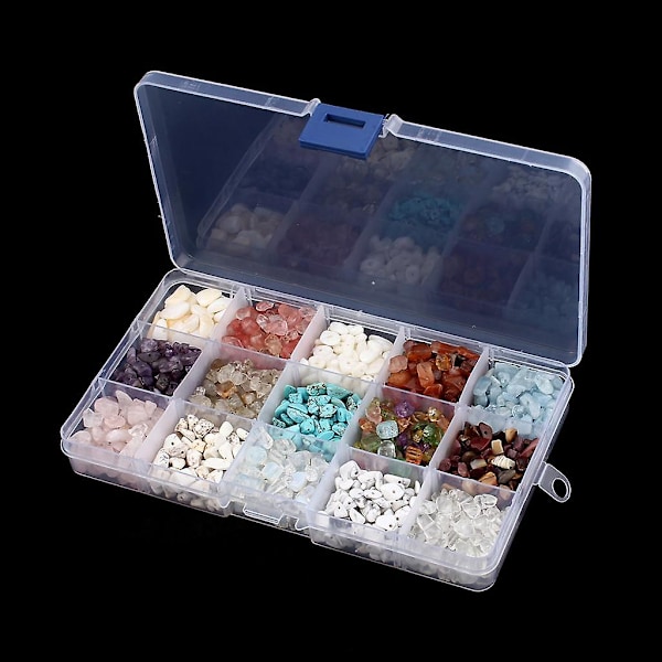 15 slags bulk stenperler tumlede ædelstensperler til smykkefremstilling{DB} Multicolor