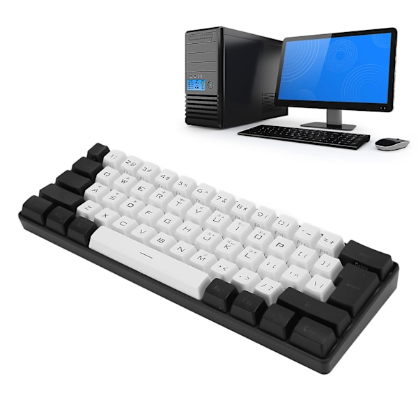 SBSGV G61 Mini RGB Näppäimistö LED Taustavalo 61 Näppäintä Ergonominen Mekaaninen Tuntu Langallinen Peli Näppäimistö Toimisto Käyttöön db Black