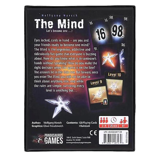 2022 The Mind -korttipeli Juhla-arvoituslautapeli Tiimikokemus Interaktiivinen peli Hfmqv [DB] One Size