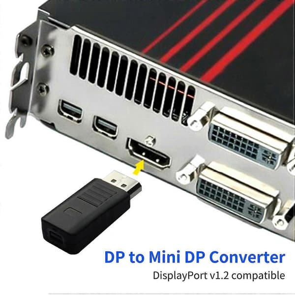 DP til Mini DP-konverter tabsfri Plug and Play DisplayPort-han til Mini DisplayPort-hun videoadapter