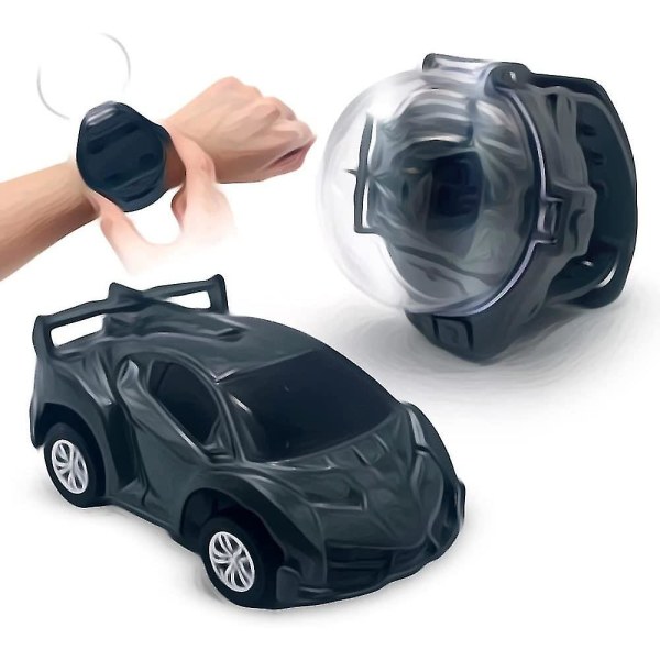 Mini fjärrkontrollbil klockleksaker, 2,4 Ghz Tiktok klockbil, tecknad Rc klockracingbil för barn present db Grey