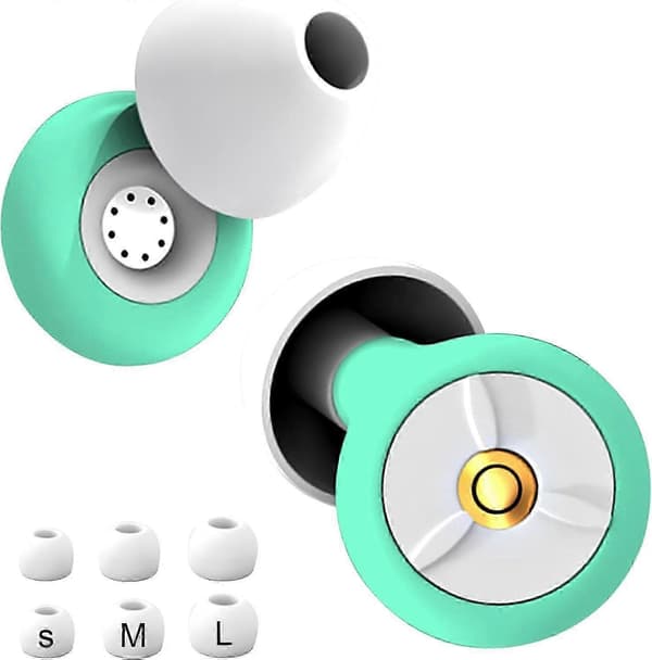 Ørepropper, blød silikone, støjreducerende ørepropper, koncert ørepropper, ørepropper til søvn 28dB ørepropper genanvendelige ørepropper [DB] White green