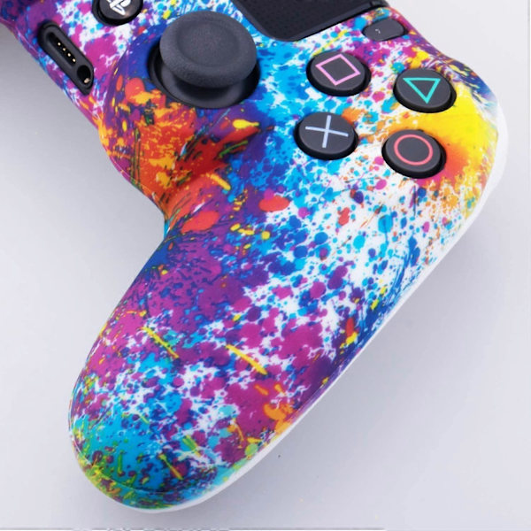 Sony PS4/Slim/Pro Dualshock 4 Handkontroll Vattenöverföring Kamouflage Silikonfodral med Tumgrepp [db]