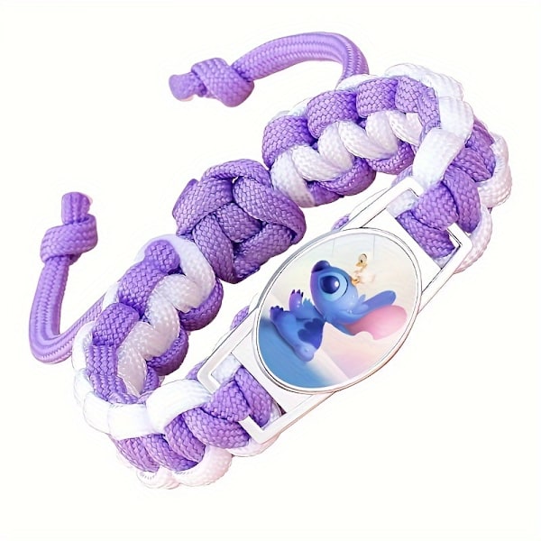 Stickad Armband Dopamin Handvävd Smycke db Purple