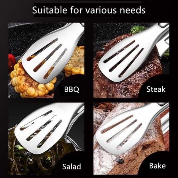 Græskartænger i rustfrit stål, til håndtering af kød, bøf, madservering, lang grill, køkkenredskaber[DB] Multicolor