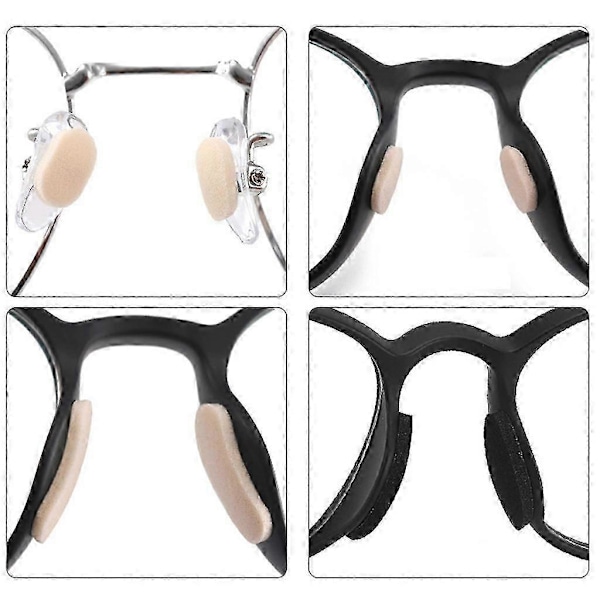 40 st Mjuka Skum Näskuddar Självhäftande EVA Näskuddar Glasögon Nässkydd [Db] Black D-shaped 1mm