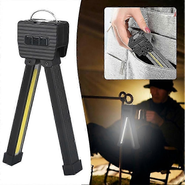 2025 Opgraderet Gym Lampe til Posering, 7-Niveau Dæmpende LED Arbejdslampe, Magnetisk & Hængende Krog Camping Lommelygte, USB-C Genopladelig [DB] Black