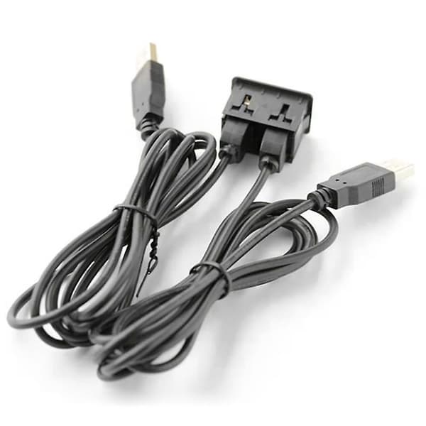 150CM Bilinstrumentbrädafäste 2 USB-portar Panel Auto Båt Dubbel USB-TAPYC Förlängningskabeladapter för {db} black