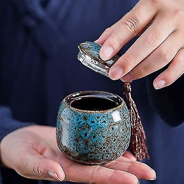 Liten handgjord keramikurna för mänsklig aska - Miniatyrurna för kremering - Miniatyrurna för begravningskremering db