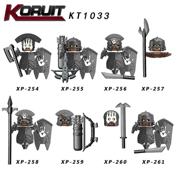 Nye middelalderlige dværg orke troldmand hobbited figurer tilbehør modelbyggeklodser lotr mursten legetøj til børn gaver Db Set 13