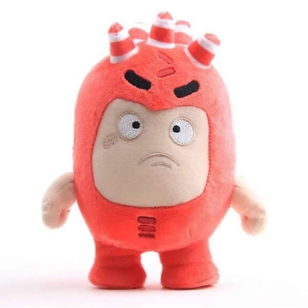24 cm Tecknad Oddbods Anime Plyschleksak Treasure of Soldiers Monster Mjuk leksak Fuse Bubbles Zeke Jeff Doll för barn Present [DB] Red 24cm