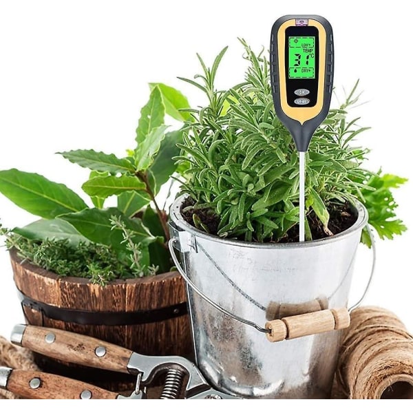 Morthan 4-i-1 jordtester, jordtester, fukt, ljus, temperatursensor, Ph-syratest, för [DB]