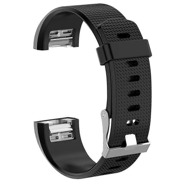 Silikone Urrem til Fitbit Charge 2, Størrelse: L [DB] Black