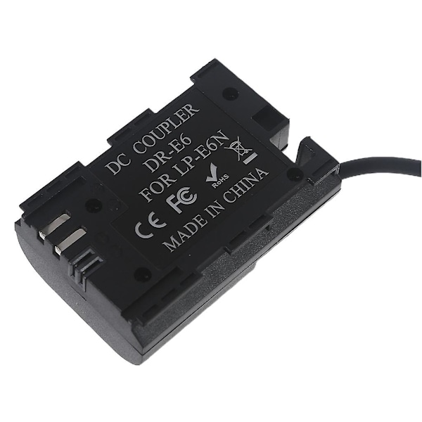 LP-E6 Dummy-akku USB Type-C -virtajohdolla, tukee PD 9V / 12V -lähtöä kameroille ja monitoreille, korkea joustavuus