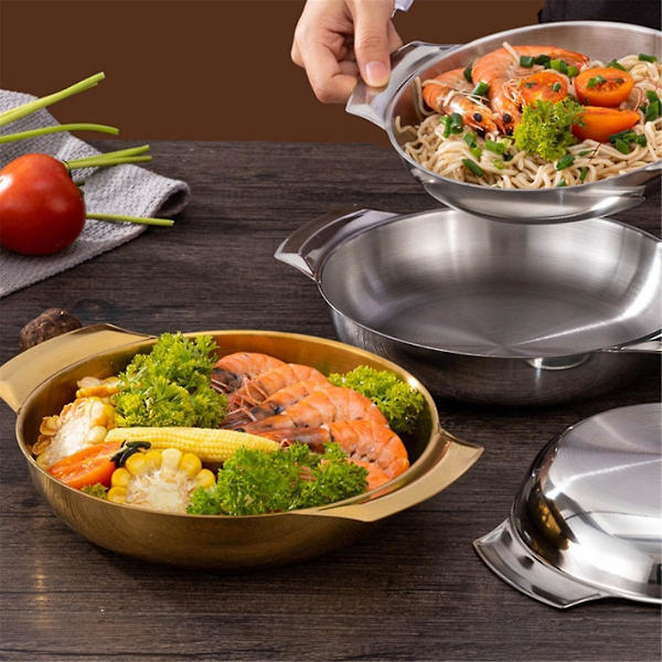 2 stk Binaural Ramen Gryter Siamese Instant Noodle Gryter Tilberedning Tilbehør Rett Nudler Beholder Varme Boller Fester Pan B