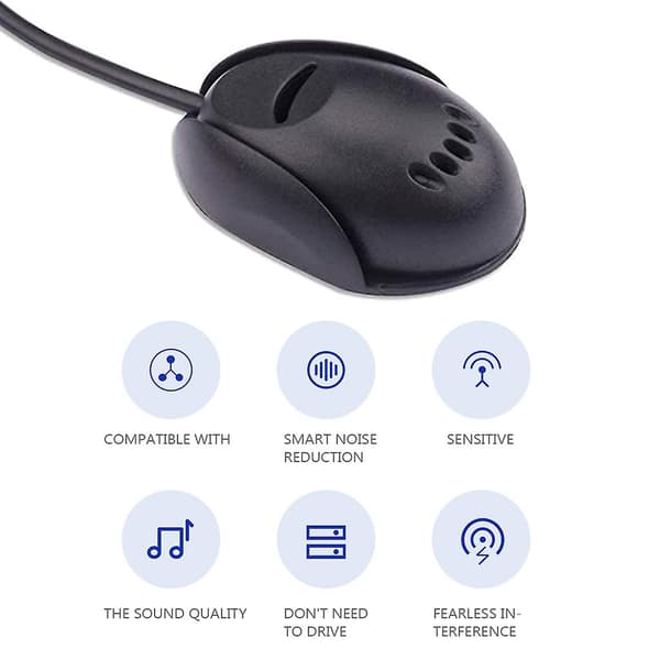 Bil Audio Mikrofon 3.5 Mic til Bil Bluetooth-kompatibel Stereo Lyd [DB]