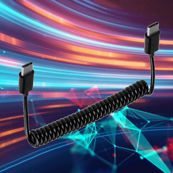 Fjærkabel Usb 3.1 Type C til Type C Ladekabel Retraktbar Type C Datakabel [DB]