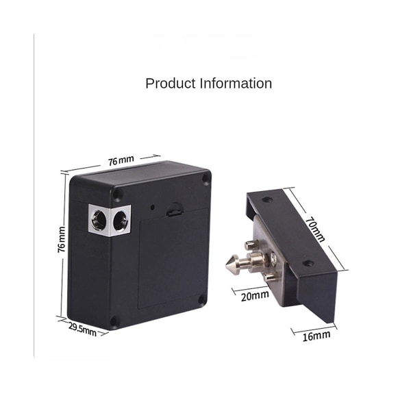 Reikävapaa laatikon lukko Bluetooth Näkymätön kaapin lukko Lokero Lokero Lukko Elektroninen älykäs kaappi [DB] Black