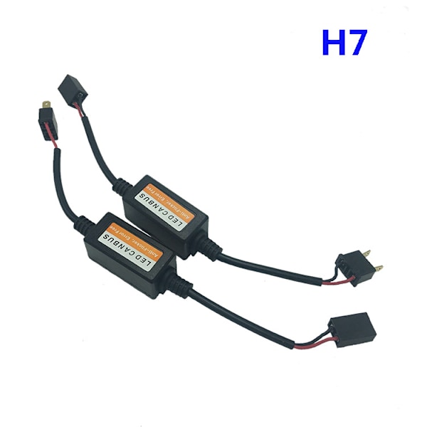 2-pack H7 Bilbelastningsmotstånd Felavlägsnare LED-dekoder Canbus Trådlös Ljusadapter (Modell: 9005 90)