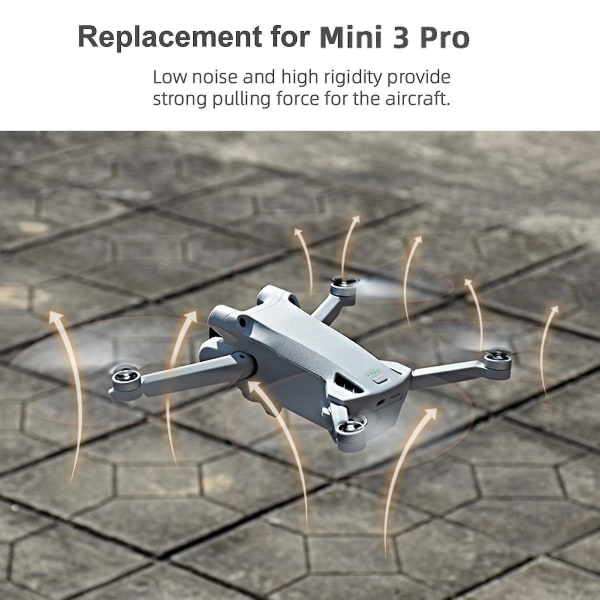 16 stk propellerudskiftning til Dji Mini 3 Pro fjernbetjening dronetilbehør A [DB] silver 4pcs