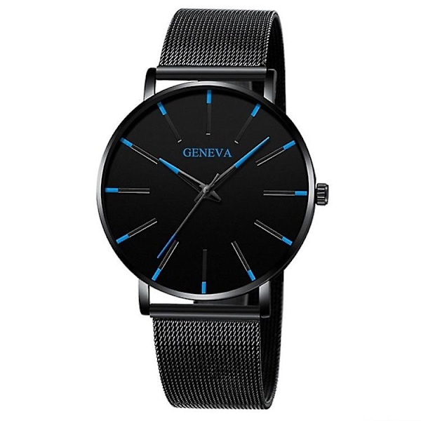 GENEVA Herre Quartz Ur Fashionel Afslappet Armbåndsur med Rustfrit Stål Rem - Style G{ DB} Multicolor Style A