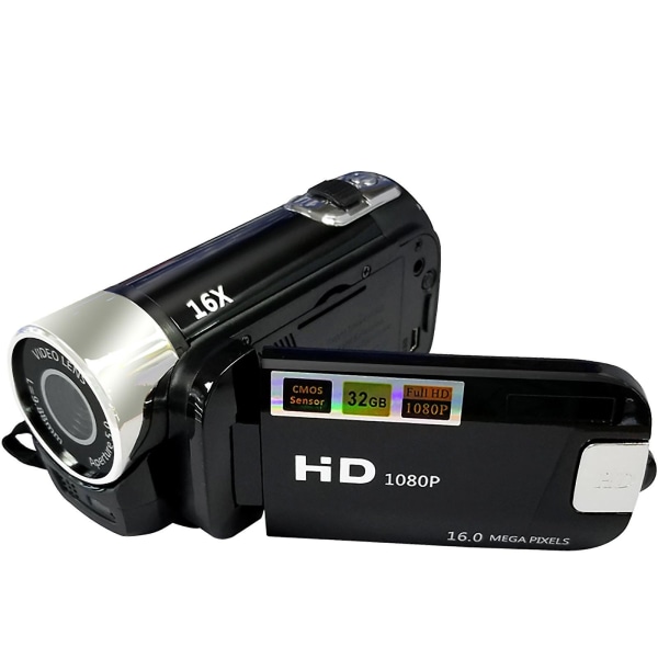 Digitalt kamera DV videooppløsning 2,7 tommers LCD-skjerm Full HD 1080p [DB] Black