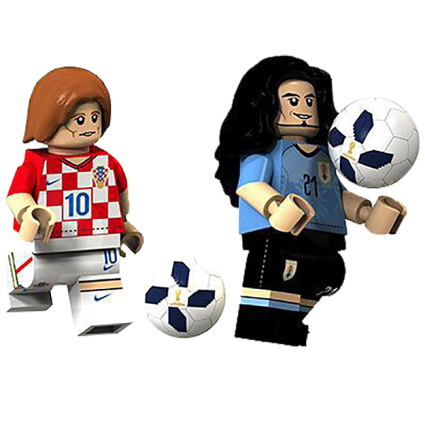 8 st / set Super Star Minifigurer Leksak Fotbollsspelare Byggklossar db 8PCS