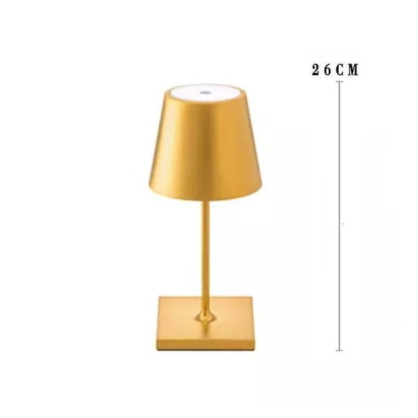 Led-pöytälamppu Type-c 5200mah akku langaton ladattava Ip54 vedenpitävä ylellinen yöpöydän huoneen sisustus Led-valot kodin sisustus [DB] Gold Mini Iron