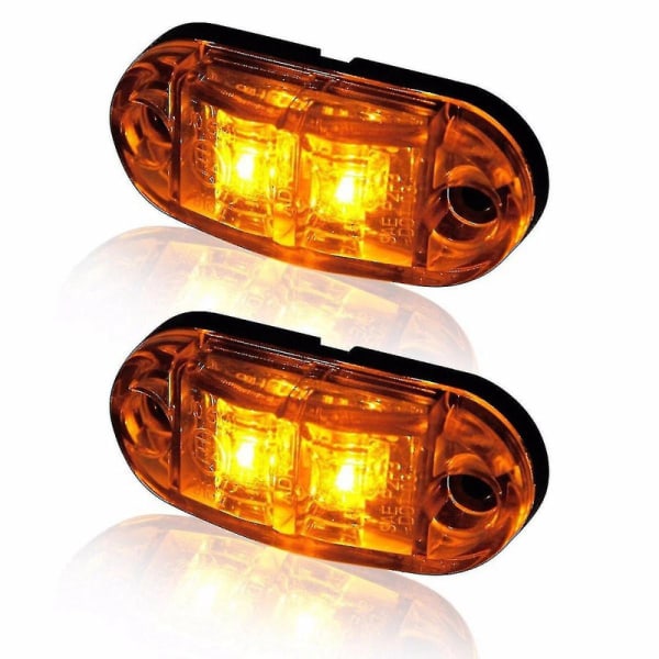 20 kpl Led 2,5 tuuman 2 diodi valoa soikea etuvalo perävaunu kuorma-auto sivuvalo lamppu keltainen punainen [DB]