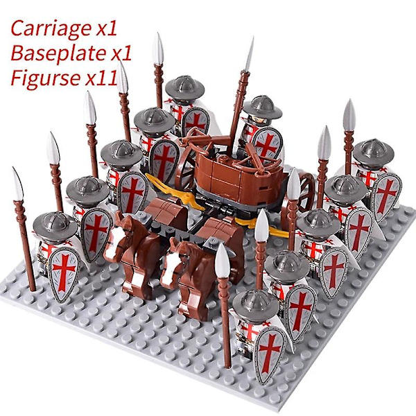 Medieval Knights mini Actionfigurer Byggeklodser Romersk Kæmpevogn Vogn Soldat Krigshest Klodser Legetøj til Børn Gave Db Set 38