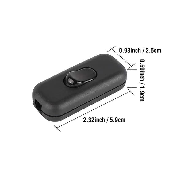 6a Bi-pole Afbryder, Inline Ledning Afbryder Til Små Apparater Eller Lamper, Sort - 4 Pak